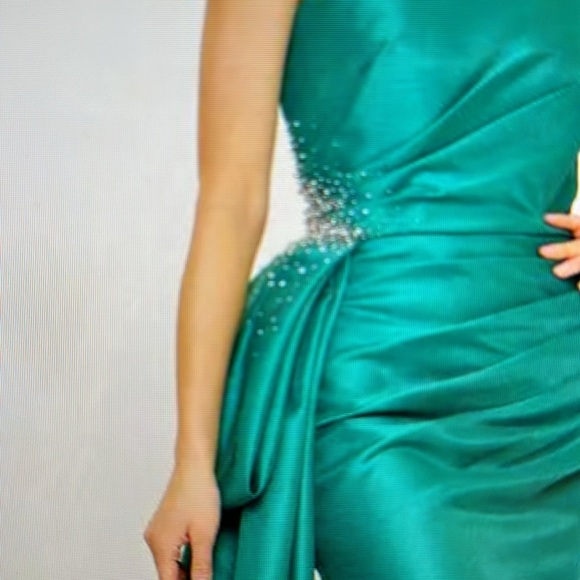 NWT Rina DiMontella Strapless Emerald Green Gown Size 12 - Picture 3 of 5